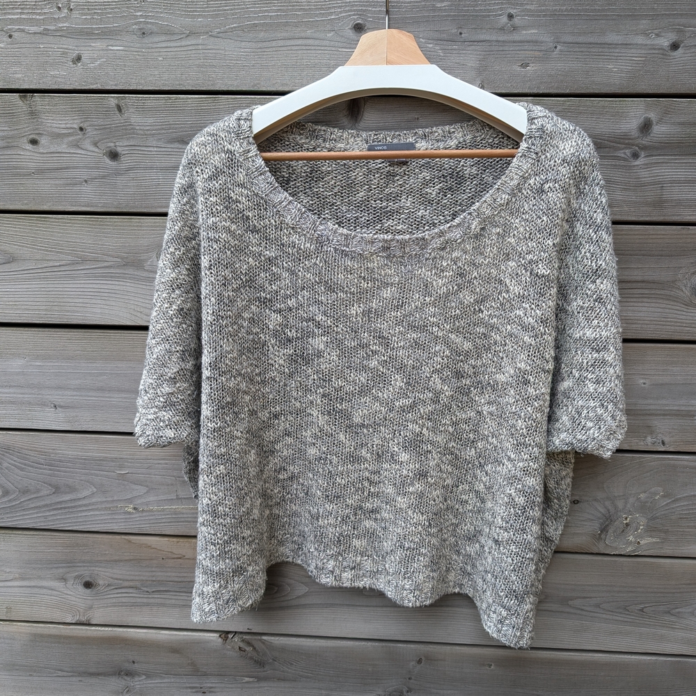 Vince Heathered Gray Women's Off-the-Shoulder Sweater